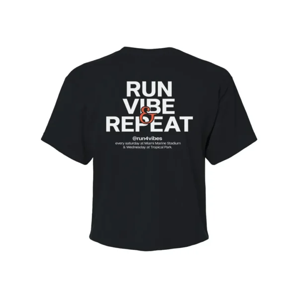 Run4Vibes Cropped Tee – Key Biscayne Run Vibe Repeat - Image 3